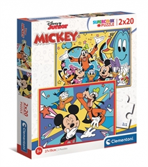 -CLE puzzle 2x20 SuperKolor Mickey 24791