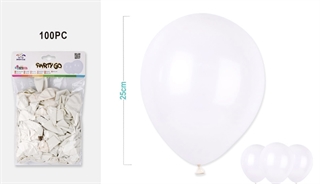 balony gumowe białe 25cm 100szt FA0296
