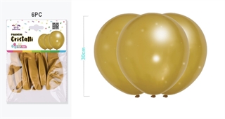 Balony gumowe złote 30cm 6szt FA0399
