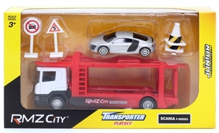 1:64 RMZ CITY SCANIA - Transporter Playset