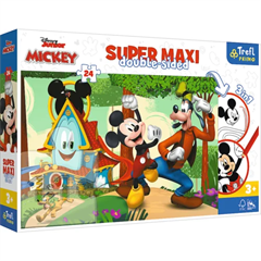 S.CENA Puzzle 24 SUPER MAXI Wesoly Domekiprzyjaciele Disney Mickey Mouse Funhouse FSC