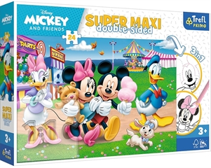 S.CENA Puzzle 24 SUPER MAXI Mickey w wesolymmiasteczku Disney