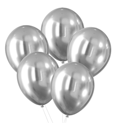 Balony - efekt chromu srebrne (5 szt.)