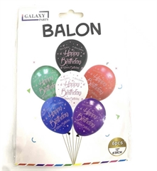 Zestaw Balonow Happy Birthday 6szt 61259