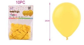 Balon gumowy 10szt żółty 25cm FA0737
