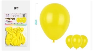 Balon gumowy 8szt żółty 25cm FA0805