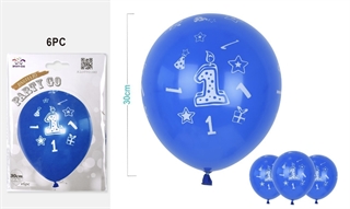 Balony gumowe 1 niebieski 30cm 6szt FA0947