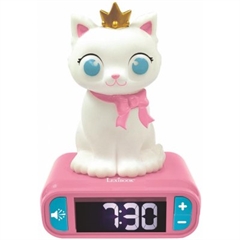 S.CENA Alarm Clock with Cat 3D design NightLight and sound effects