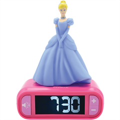 S.CENA Alarm Clock with Night Light 3D designDisney Princesse Cinderella and sound effects