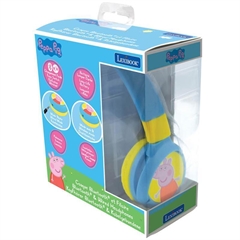 S.CENA Peppa Pig 2 in 1 Bluetooth and Wiredfoldable Headphones with kids safe volume