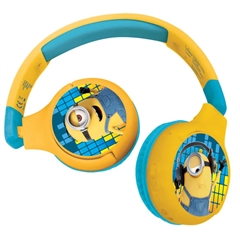 S.CENA 2 in 1 Bluetooth and Wired comfortfoldable Headphones with kids safe volume The Minions Design