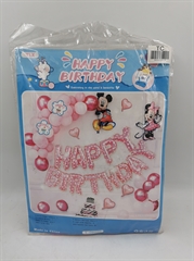 S.CENA Zestaw balonów zrób to sam girlanda+napis Happy Birthday myszka