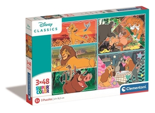-CLE puzzle 3x48 SuperKolor Disney Animals 25285