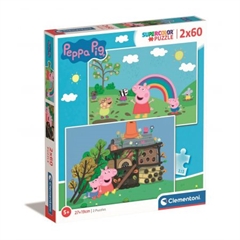 -CLE puzzle 2x60 SuperKolor Świnka Peppa21622