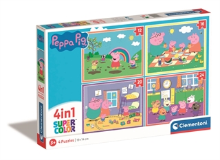 -CLE puzzle 4w1 SuperKolor Świnka Peppa 21516