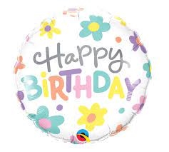 Balon foliowy 18   QL CIR   Happy Birthday - Retro Daisies