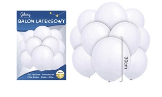 Balon Lateksowy białe 30cm 10szt 62279