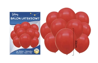 Balony gumowe 30cm 10szt czerwone 62280
