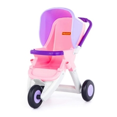 Wózek dla lalek spacerowy Anita 3kołowy (różowy) (w woreczku)
