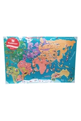PROM TB Puzzle drewniane Magnetyczna mapa świata