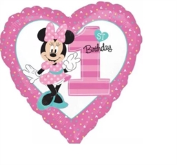 Balon foliowy 18   HRT -   Minnie Mouse 1st Birthday