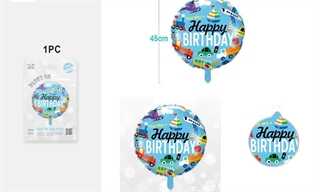 balon Happy Birthday pojazdy 45cm FB2101