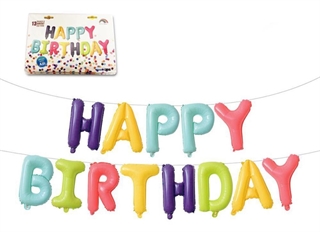 Napis z balonów Happy Birthday kolorowy 48541