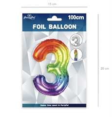 Balony foliowe tęczowe 100cm 3 450203