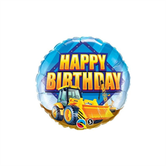 Balon foliowy 18   QL CIR   Happy Birthday   (koparka)