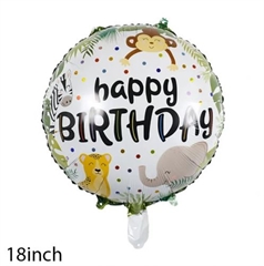 Balon Foliowy Happy Birthday ze zwierzętami JIX