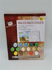 Kolorowanka z farbami Koń