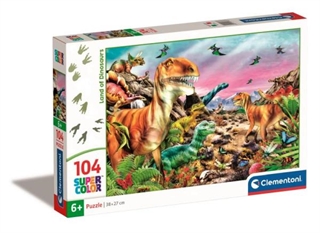 -CLE puzzle 104 SuperKolor Land of Dinosaurs 25768