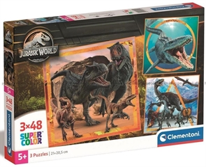 -CLE puzzle 3x48 SuperKolor Jurassic World 25314
