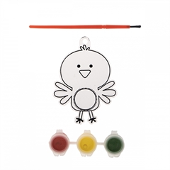 Witrażyk do malowania (zestaw z farbkami i pędzelkiem) - kurczaczek WN9394-8090