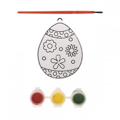 Witrażyk do malowania (zestaw z farbkami i pędzelkiem) - pisanka WN9356-8090