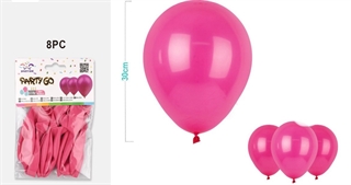 balony gumowe fuksja 30cm 8szt FA0784