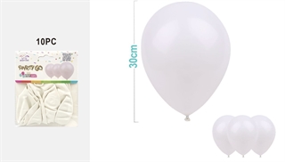 Balony gumowe białe 30cm 10szt FA2286