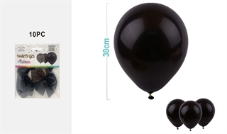 Balony gumowe czarne 30cm 10szt FA2287