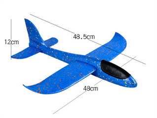 Samolot styropianowy 28cm niebieski