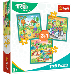 S.CENA Puzzle 3w1 Poznaj Trefliki /KAZSTUIO SA The Treflik Family