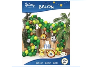 S.CENA Zestaw balonów girlanda balonowa dzikie zwierzęta 100szt 62465
