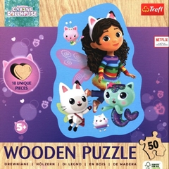 S.CENA Puzzle - _50 Puzzle Drewniane Konturowe_ - Wesoa Gabby / Universal Gabby apos;s Dollhouse FSC Mix 70 #37;