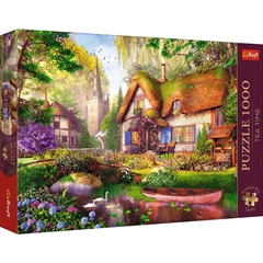 S.CENA Puzzle- _1000 Premium Plus_ - TeaTime:Urocza chatka w lesie_FSC Mix 70 #37;