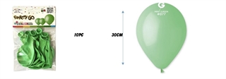 Balony gumowe 30cm 10szt zielone 405724