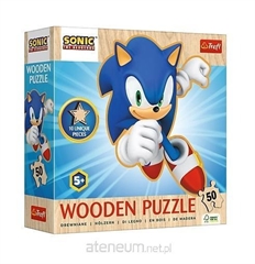 S.CENA Puzzle - _50 Puzzle Drewniane Konturowe_ - Radosny Sonic / SEGA Sonic The Hedgehog FSC Mix 70 #37;