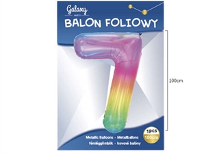 Balon foliowy kolorowy 100cm cyfra 7 62597