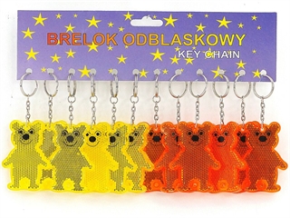 BRELOK MIŚ ODBLASKOWY- 12szt. KARTA