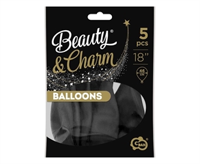 Balony Beauty amp;Charm, pastelowe, czarne 18   / 5 szt.