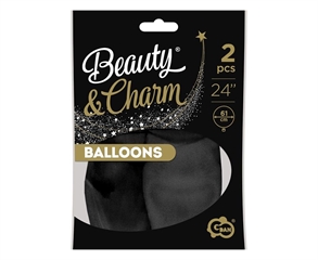 Balony Beauty amp;Charm, pastelowe, czarne 24  / 2 szt.