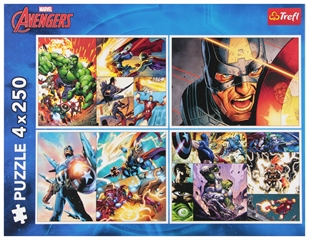 S.CENA Puzzle 4x250 Bohaterskie dni DisneyMarvel The Avengers